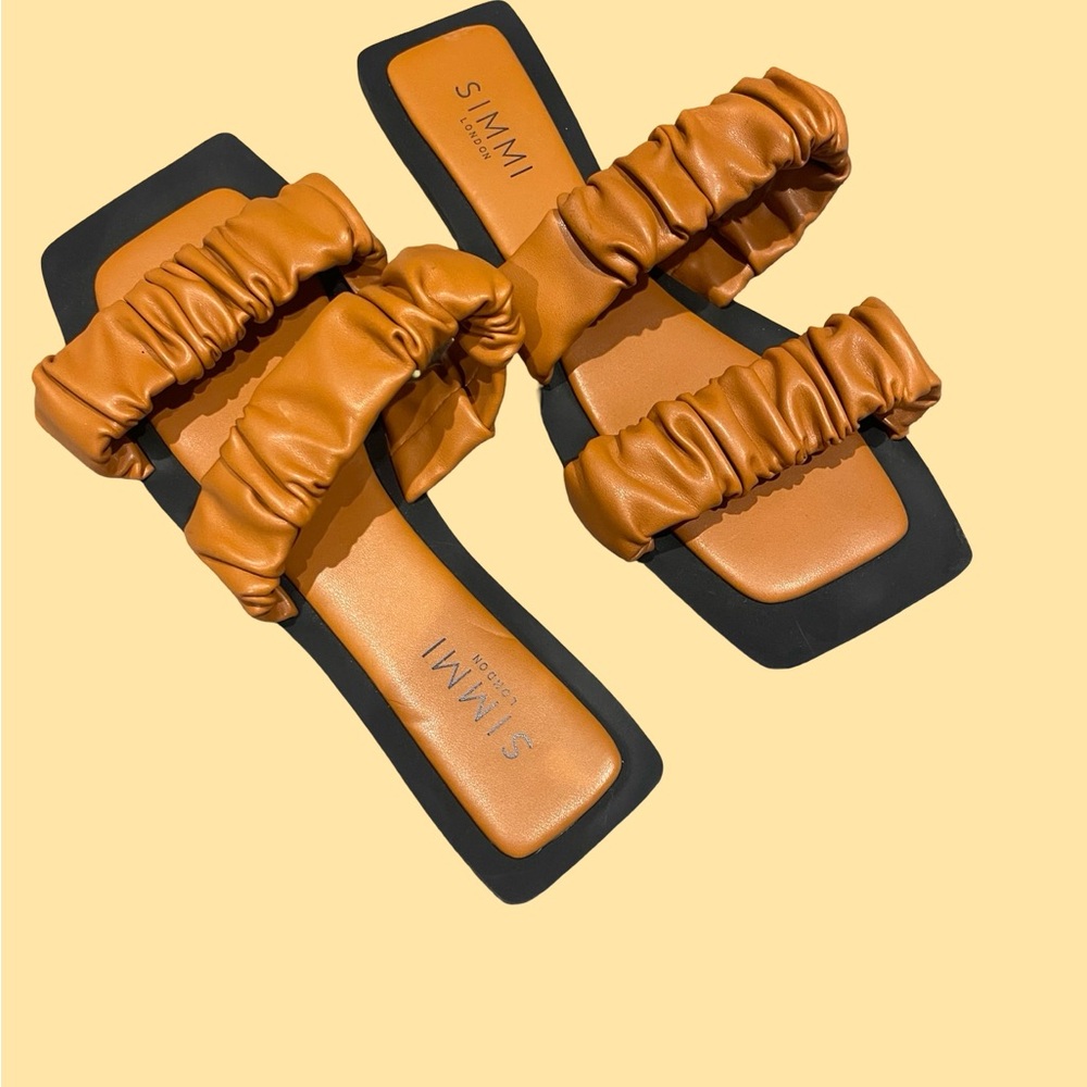 Simmi London Tan Ruffle Sandals -7